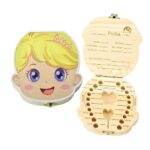 Wooden Tooth Keepsake Box Organizer for Teeth Collection- Girl