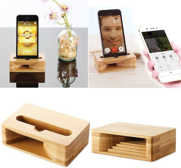 Bamboo Speaker Amplifier Cum Mobile Stand- Natural Sound Increase - Image 4