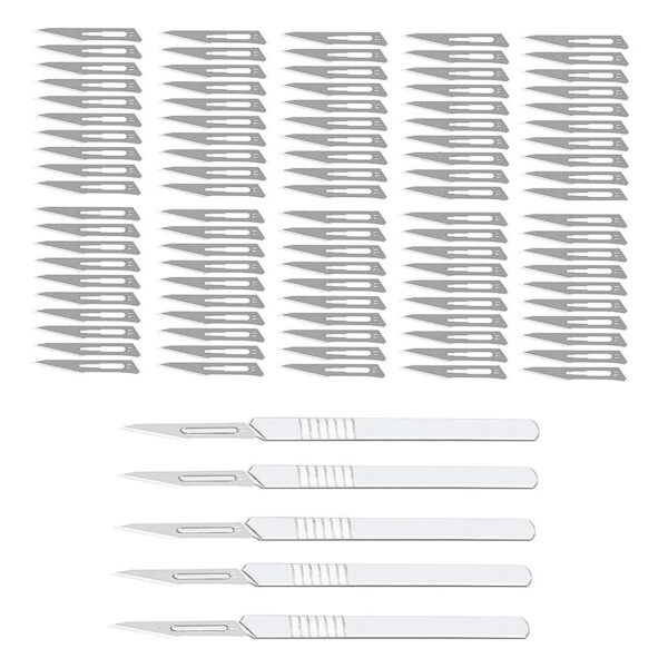 100 Blades With 5 Handle for DIY Art & Craft and Lamination Cutting