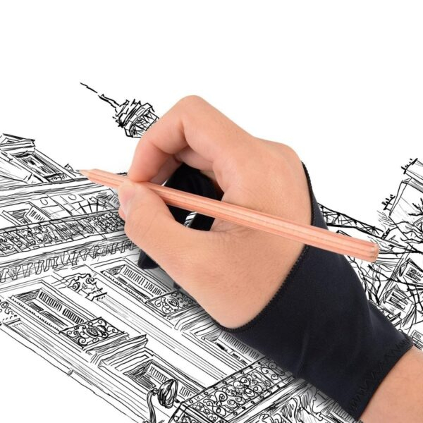 2 Finger Professional Artist Gloves for Sketching, Painting and Drawing
