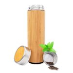 Bamboo Stainless Steel Flask Water Bottle With Tea Strainer- B1.1