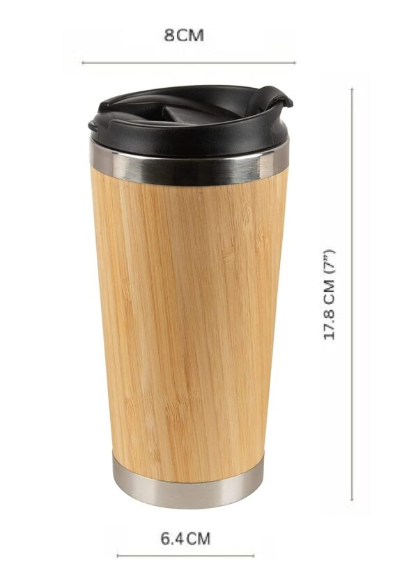 Bamboo Stainless Steel Coffee Tumbler Travel Mug- B7.1 - Image 4