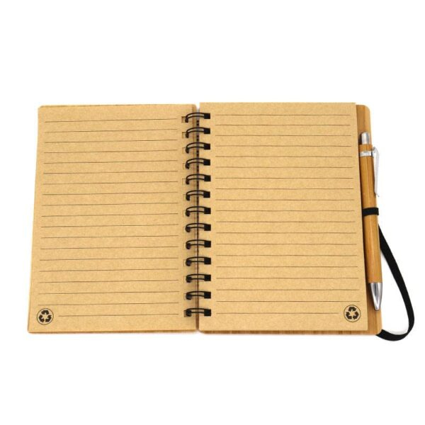 Bamboo Notebook Diary 100 Sheet/200 Pages With 1 Bamboo Ball Pen- A5/80 GSM - Image 2