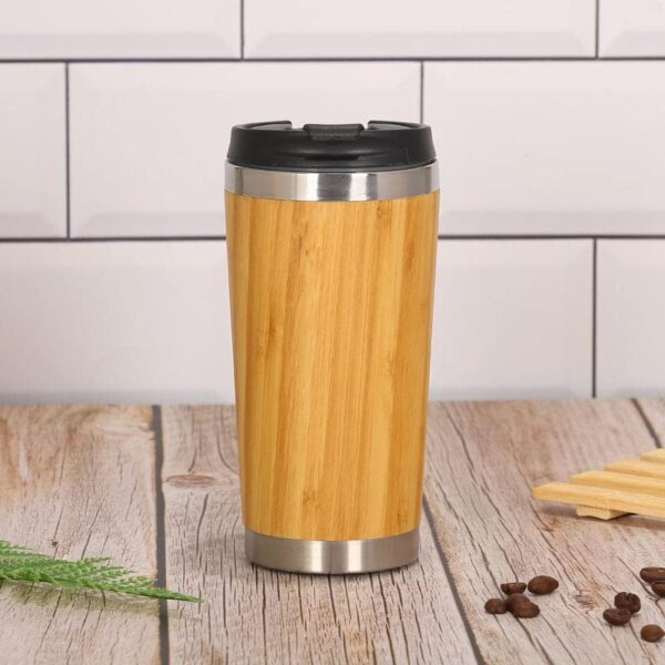 Bamboo Stainless Steel Coffee Tumbler Travel Mug- B7.1