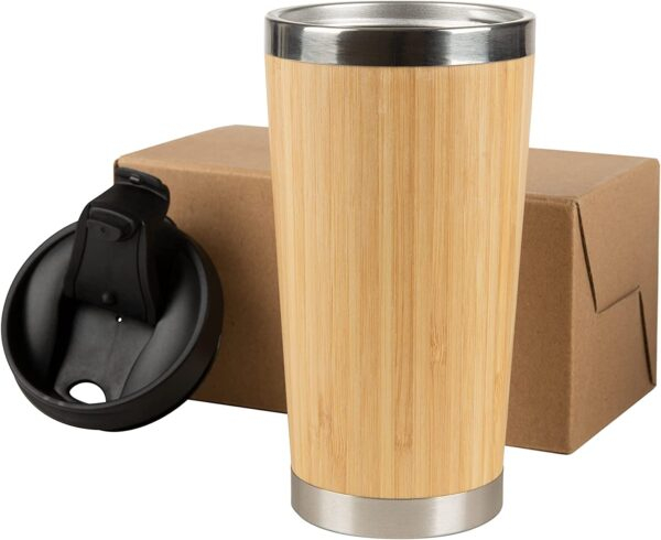 Bamboo Stainless Steel Coffee Tumbler Travel Mug- B7.1 - Image 2