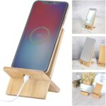Bamboo Cell Phone Stand with Charging Hole For All Smartphones