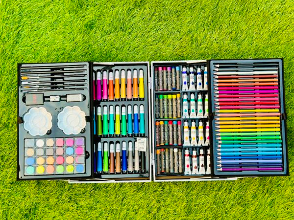 145 Pcs Professional Artist Drawing Set Art Kit For Kids With Wooden Briefcase - Image 4