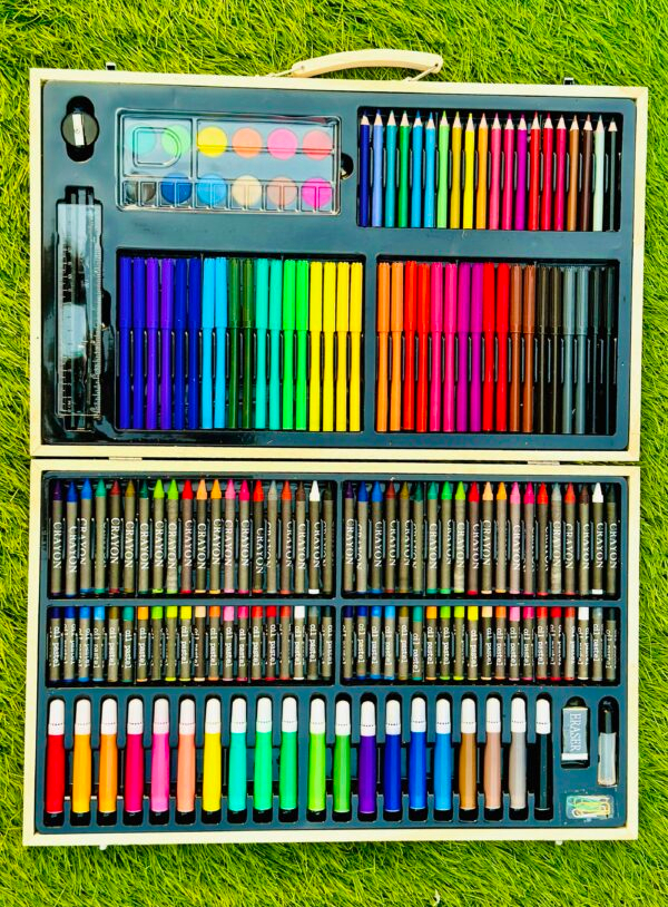 180 Pcs Professional Artist Drawing Set Art Kit For Kids With Wooden Briefcase - Image 5