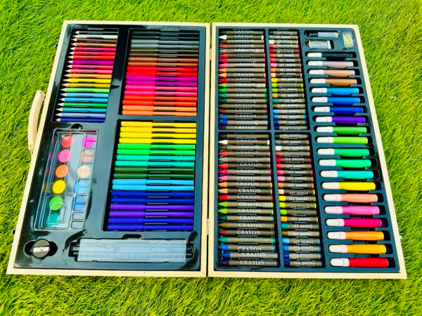 180 Pcs Professional Artist Drawing Set Art Kit For Kids With Wooden Briefcase - Image 6