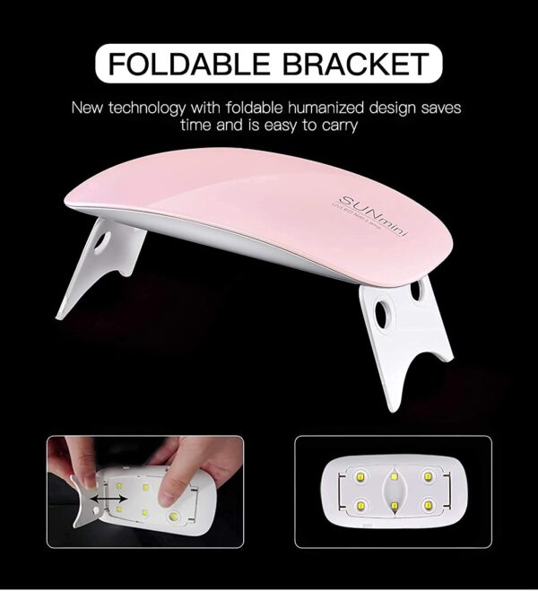 Mini UV LED Nail Lamp, Portable Gel Light Mouse Shape Pocket Size Nail Dryer with USB Cable - Image 7