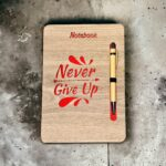 Wooden Design Diary With Pen Useful Gift Set Notebook Journal Diary For Personal & Home Study, Office & College Use 80 GSM- A5 Size (Red Quotes Design)