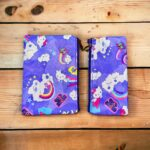 Hello Kitty Pencil Storage Stationery Pouches for Boys and Girls Soft Cute Cotton Pouches for Student and Artist- 2 Pcs Purple (Small & Big)