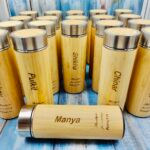 Bamboo Stainless Steel Flask Water Bottle With Tea Strainer- B1.1 (With Customize  Name)