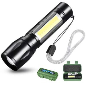 Rechargeable Torch Aluminium Alloy Flashlight Pocket Torch for Home, Outdoor, Study & Travelling