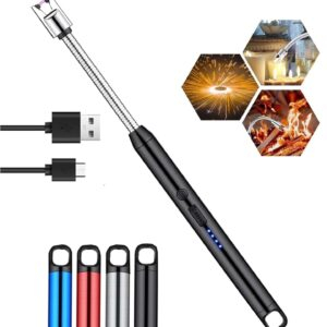 Rechargeable Electric Lighter for Kitchen, Stove & Candles- Windproof Flameless Arc Lighter Rechargeable (Multicolour)