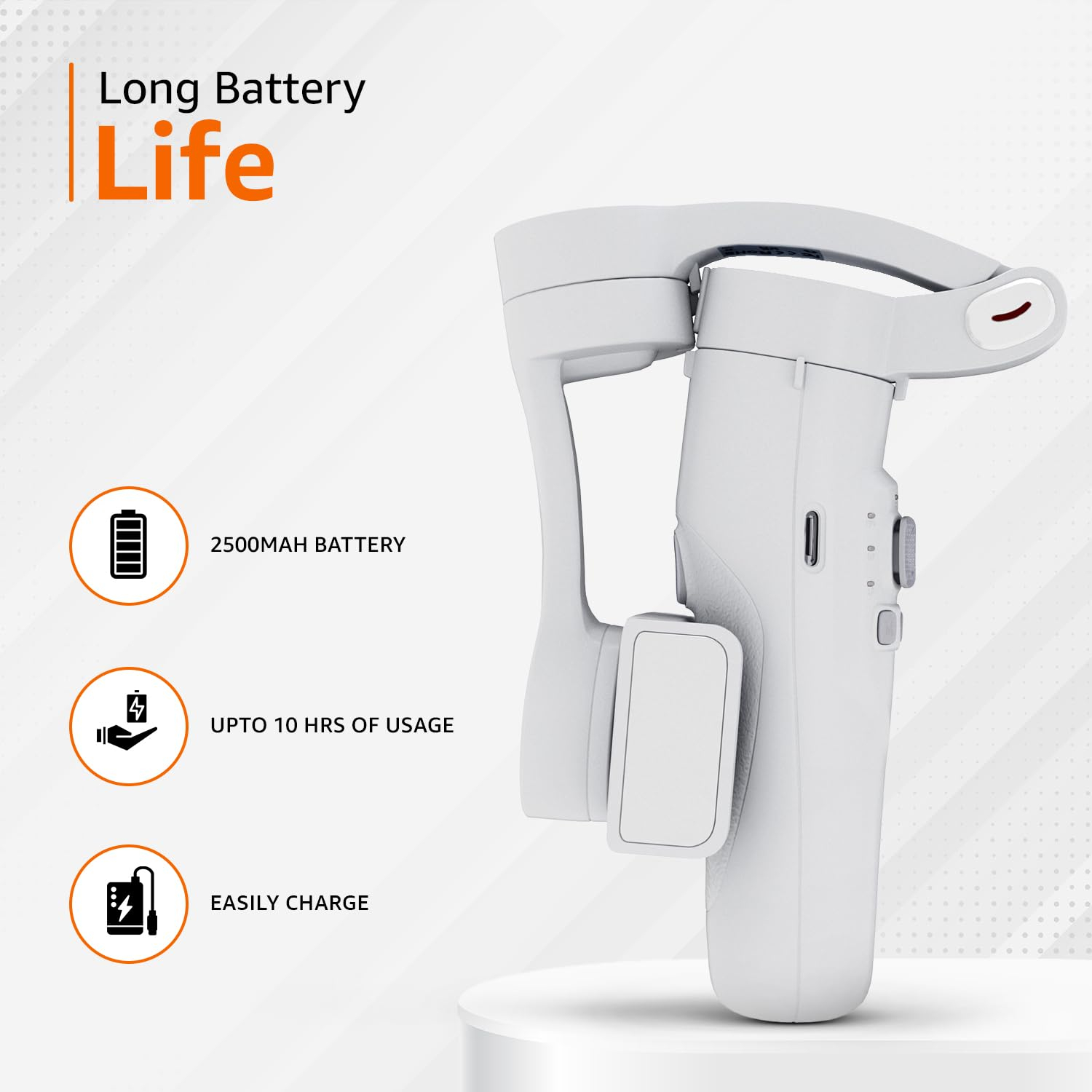 3-Axis Gimbal Stabilizer | Advanced Gyroscope | Shake-Free Footage | Face Tracking and Object Tracking | 2500mAh Battery - Image 5