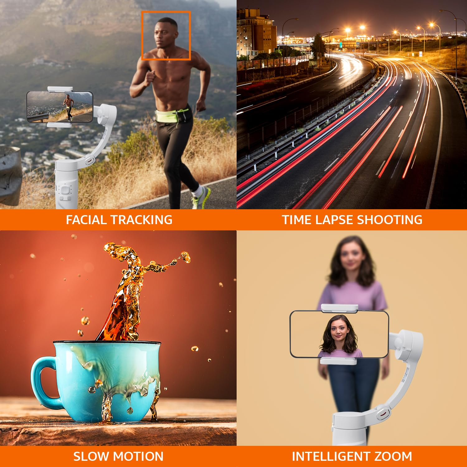 3-Axis Gimbal Stabilizer | Advanced Gyroscope | Shake-Free Footage | Face Tracking and Object Tracking | 2500mAh Battery - Image 9