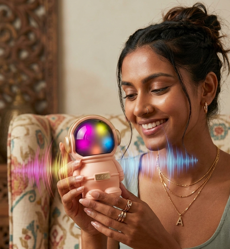 Astronaut LED Bluetooth Speaker for Kids & Desk Décor | Cute Space Design | Portable Wireless Speaker for Home & Gifts - Image 2