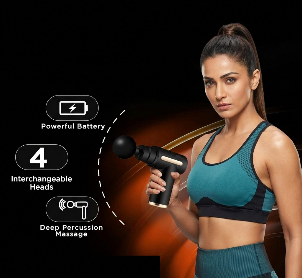 Rechargeable Handheld Gun Massager Machine for Deep Tissue Muscle Massage Body Relaxation Pain Relief Muscle Relaxation - Image 4