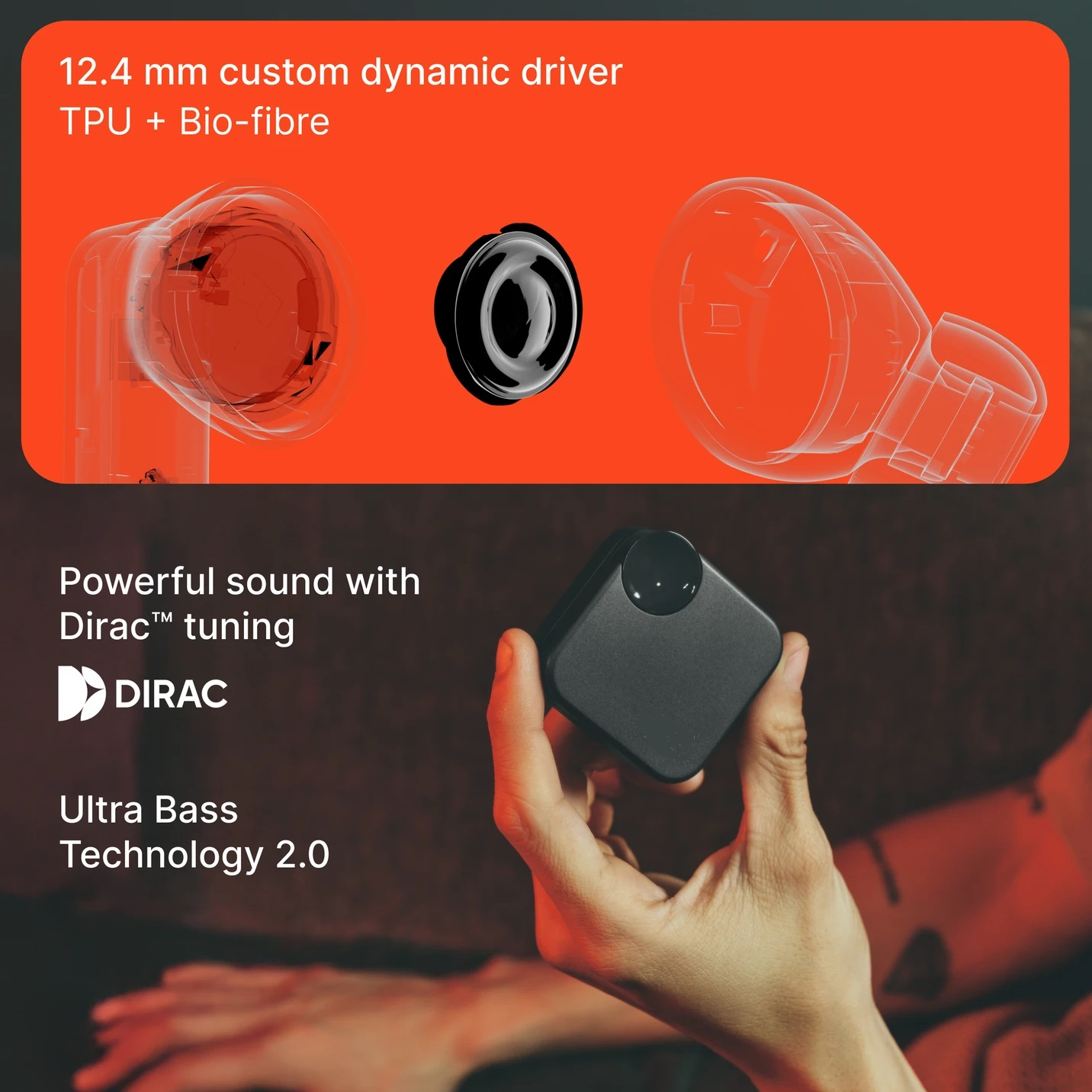 Wireless Earbuds, Active Noise Cancellation 42dB, 12.4mm Driver with Ultra Bass, Dual-Device Connection- Multicolor - Image 6